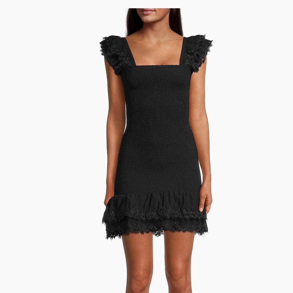 Peixoto Black Ruffle Dress